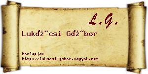 Lukácsi Gábor névjegykártya